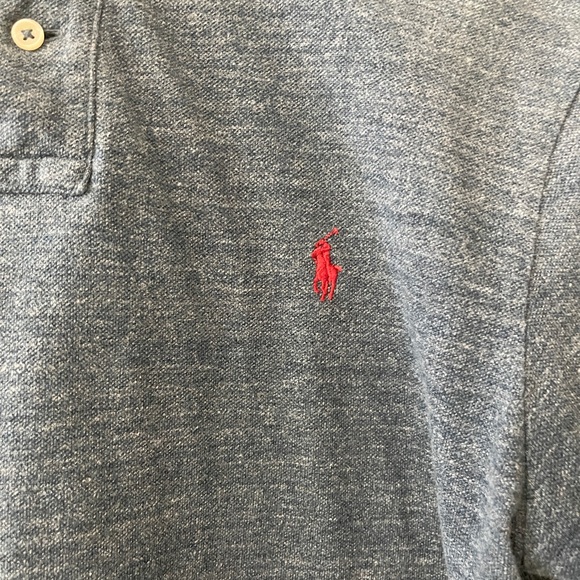 Polo by Ralph Lauren Iconic Mesh Polo Shirt | Blue | Size Large - Picture 6 of 6